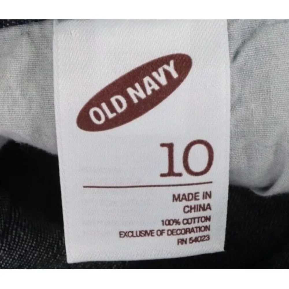 Old Navy Short Pleated Jean Skirt Womens Size 10 Blue Dark‎ Wash Denim Pockets